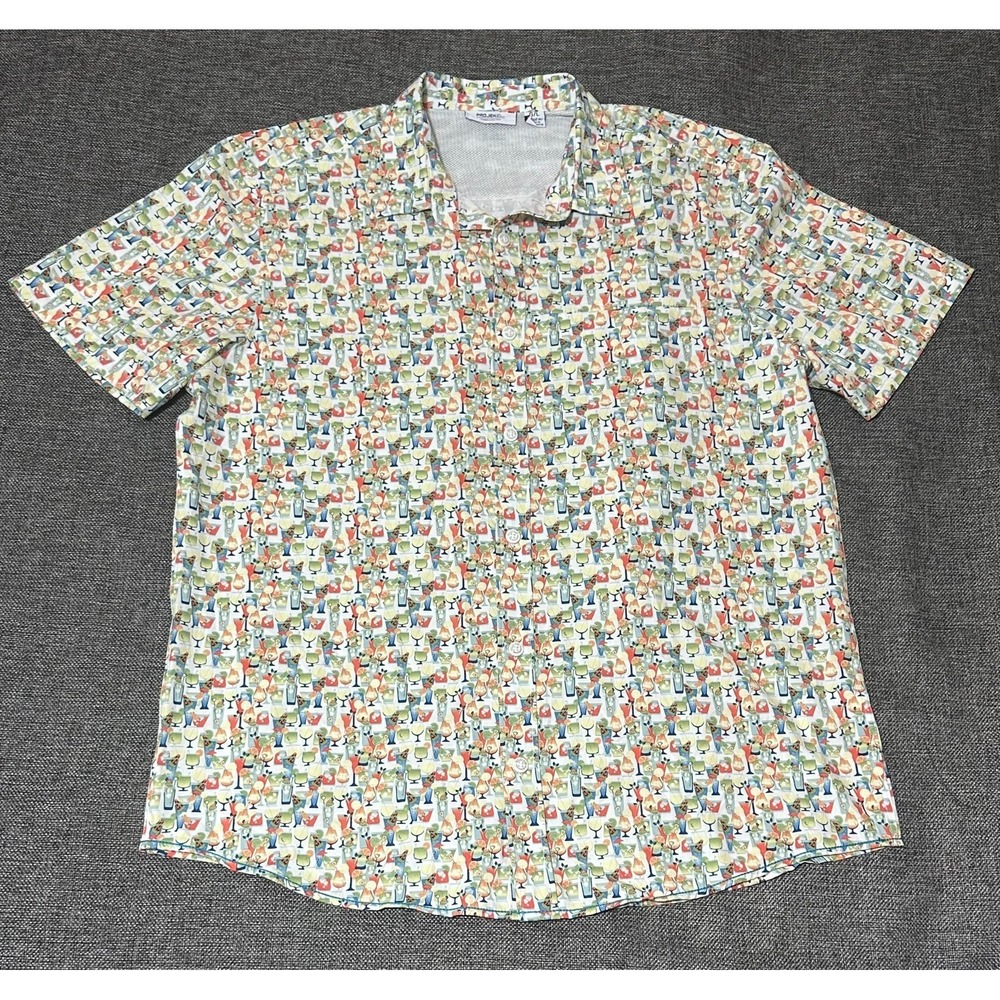 Projek Raw Men's L Cocktail Print Short Sleeve Shirt